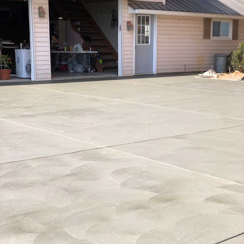 Gray broom or brush concrete finish 